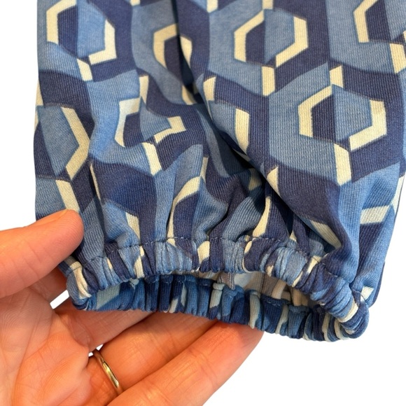 J. McLaughlin Emer Midi Dress in Blue Geometric Print Size Small Beach Resort - Picture 9 of 13